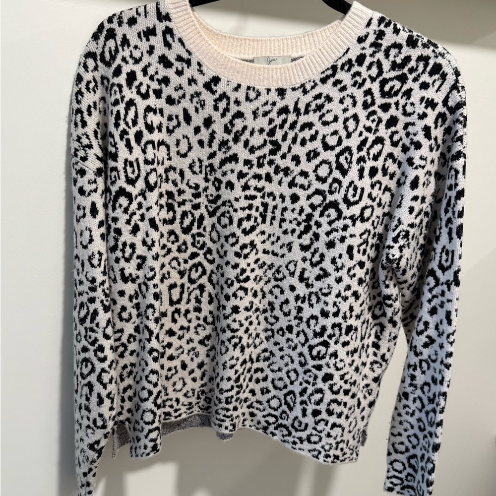 Joie Black and White Animal Print Sweater